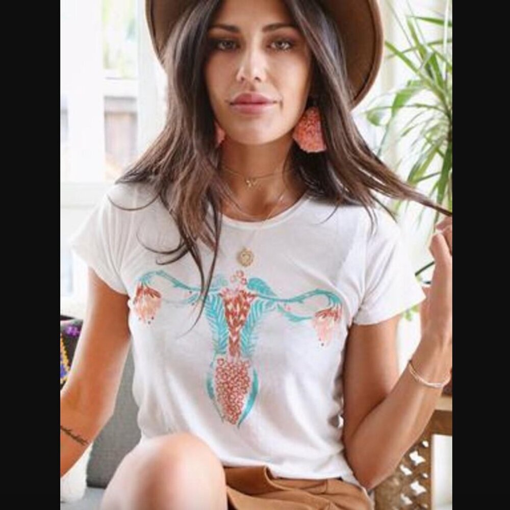 Dazey LA Cuterus White Feminist Graphic Tee S